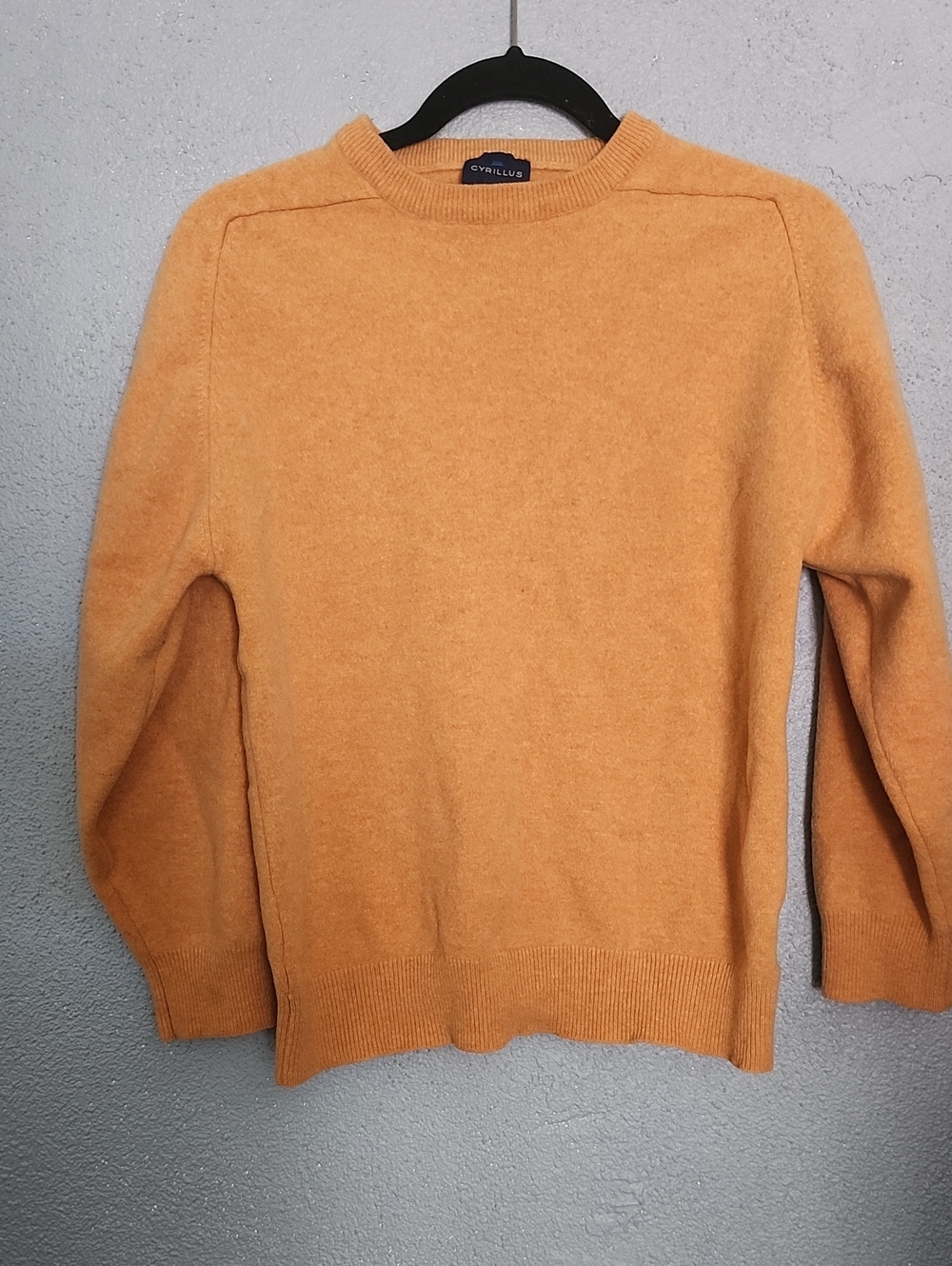 Cyrillus Orange Lambs Wool Crewneck Sweater - Men's